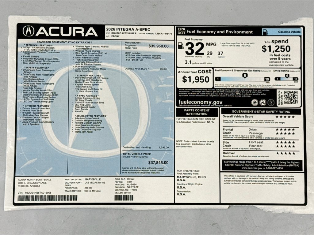 Used 2026 Acura Integra A-Spec FWD image 10