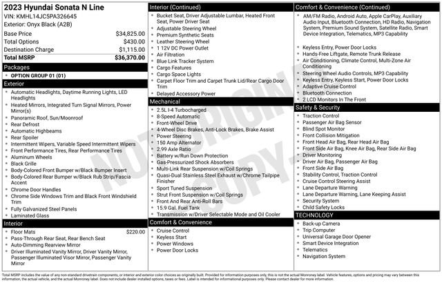 Certified 2023 Hyundai Sonata N Line FWD image 28