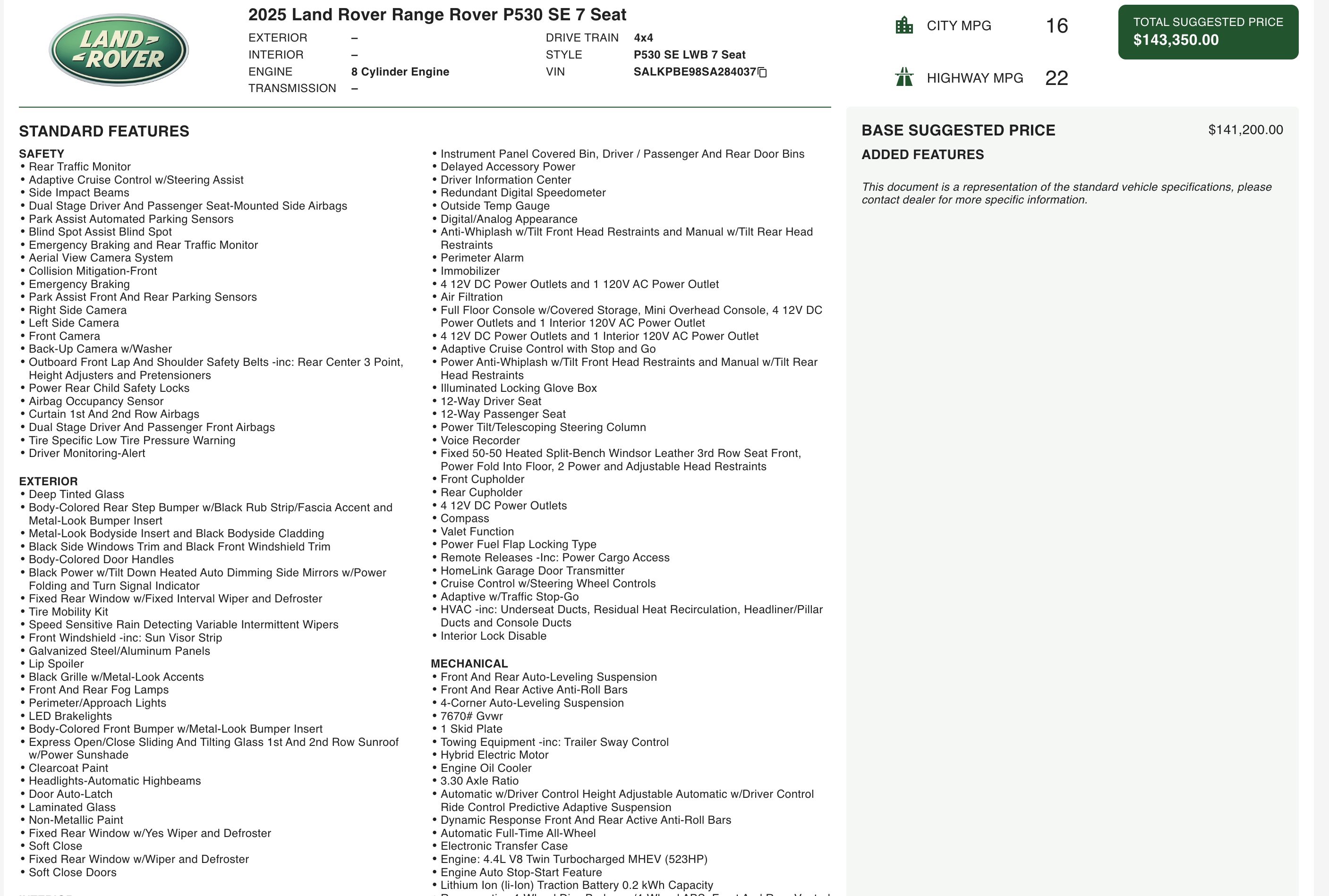 Used 2025 Land Rover Range Rover Long Wheelbase SE image 4