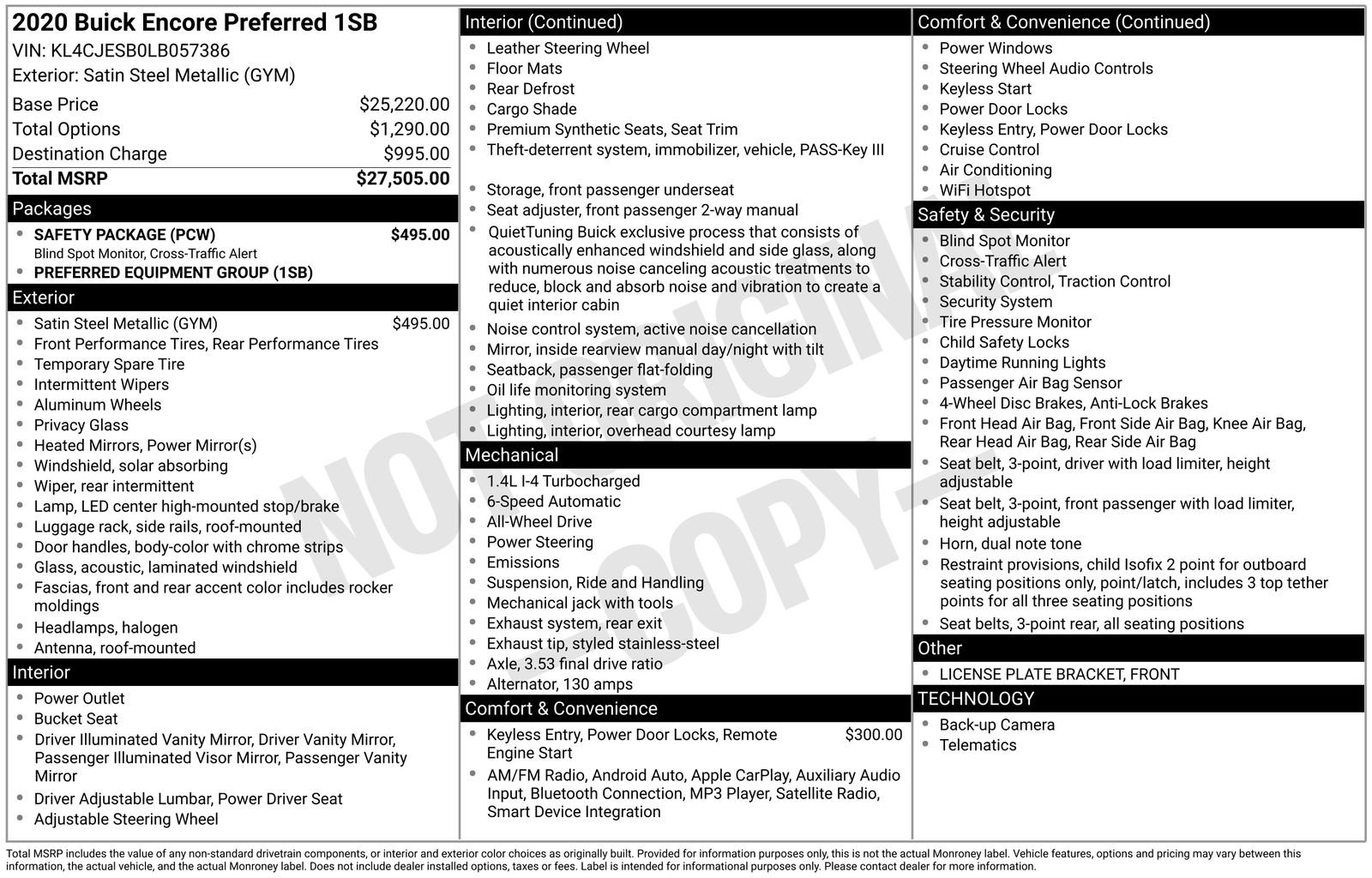 Used 2020 Buick Encore Preferred w/ Safety Package image 2