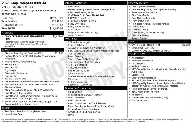 New 2026 Jeep Compass Latitude AWD/4WD image 27
