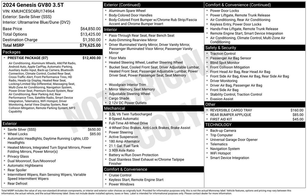 Used 2024 Genesis GV80 3.5T image 2