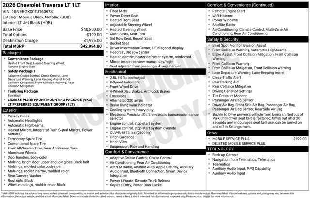 Certified 2026 Chevrolet Traverse LT FWD image 32