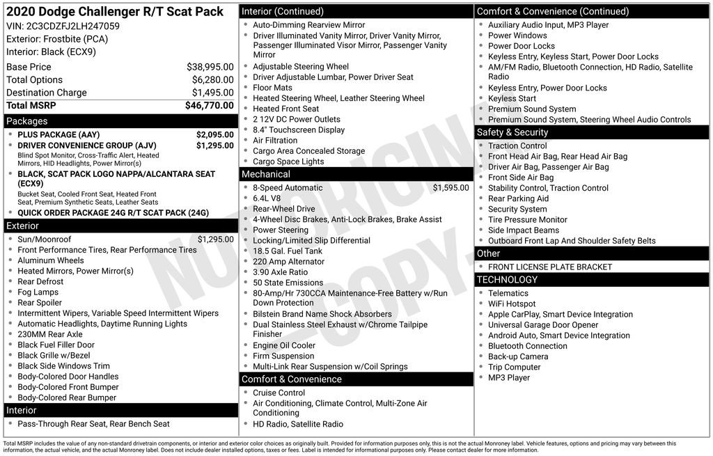 Used 2020 Dodge Challenger R/T Scat Pack w/ Plus Package image 17