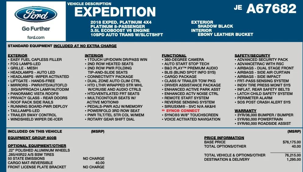 Used 2018 Ford Expedition Platinum image 2