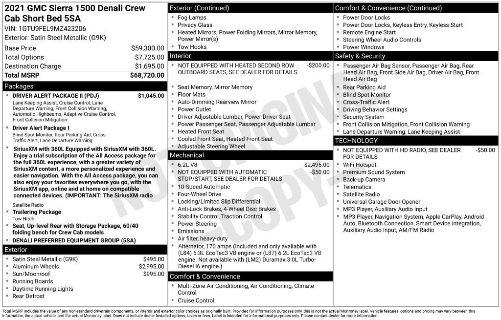 Used 2021 GMC Sierra 1500 Denali w/ Driver Alert Package II AWD/4WD image 7