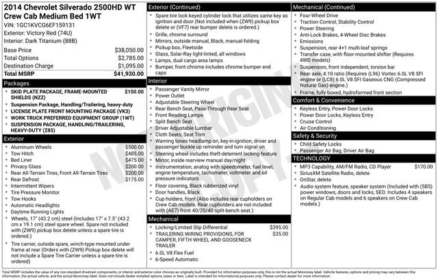Used 2014 Chevrolet Silverado 2500 W/T AWD/4WD image 5