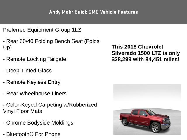 Used 2018 Chevrolet Silverado 1500 LTZ w/ Sport Package AWD/4WD image 12