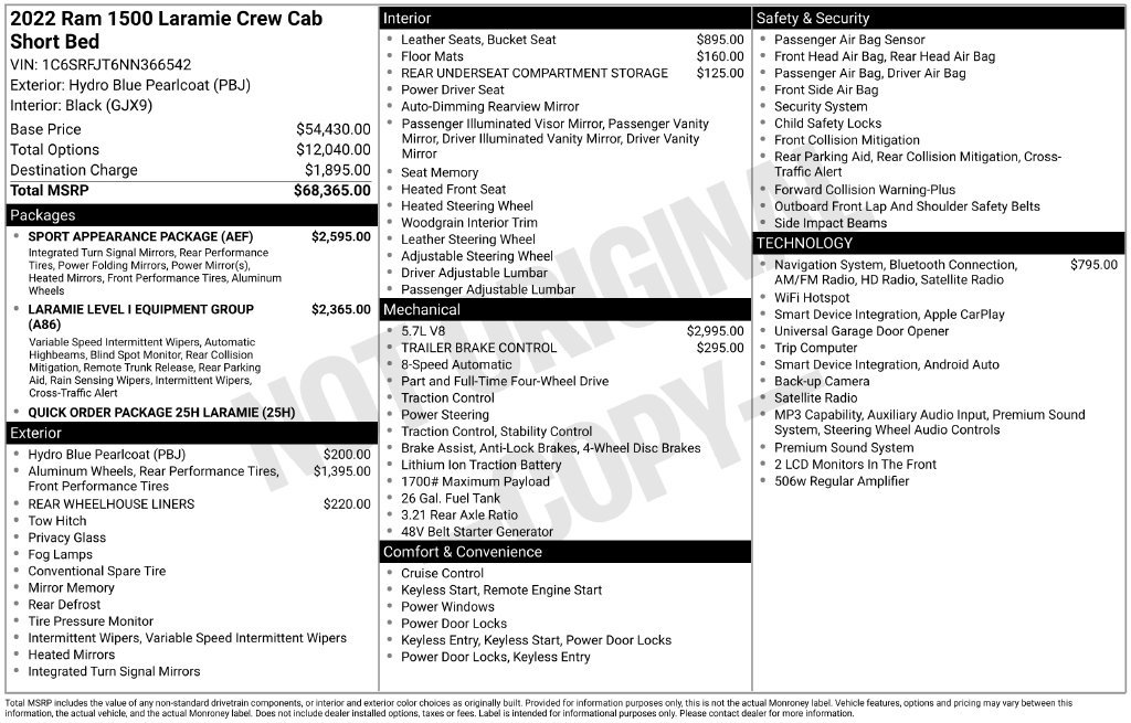 Used 2022 RAM 1500 Laramie w/ Sport Appearance Package AWD/4WD image 26