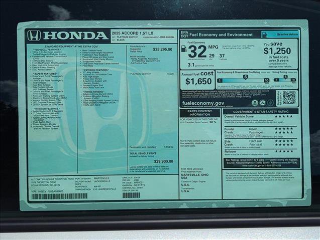 New 2025 Honda Accord LX image 22