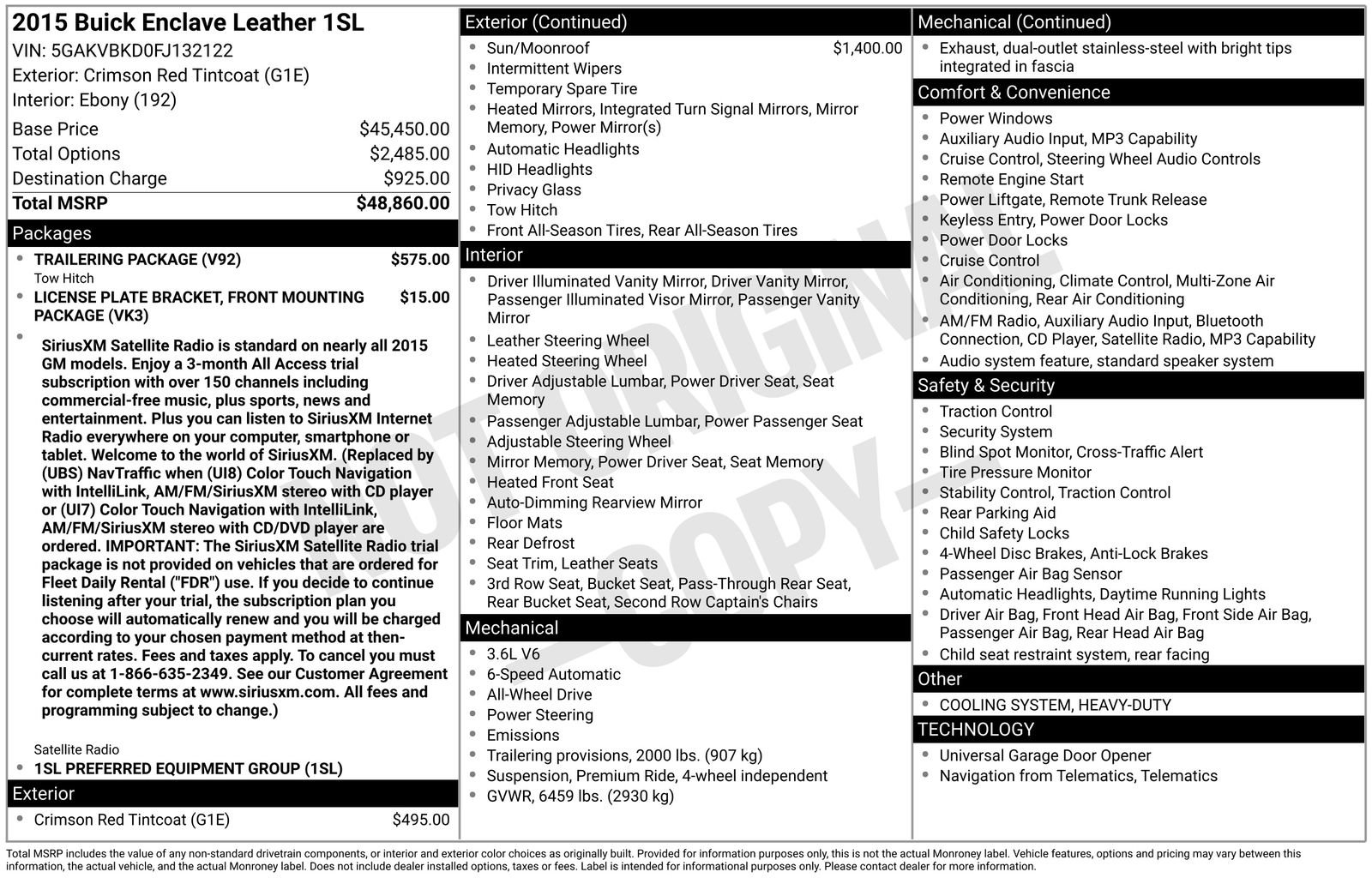 Used 2015 Buick Enclave Leather w/ Trailering Package AWD/4WD image 25