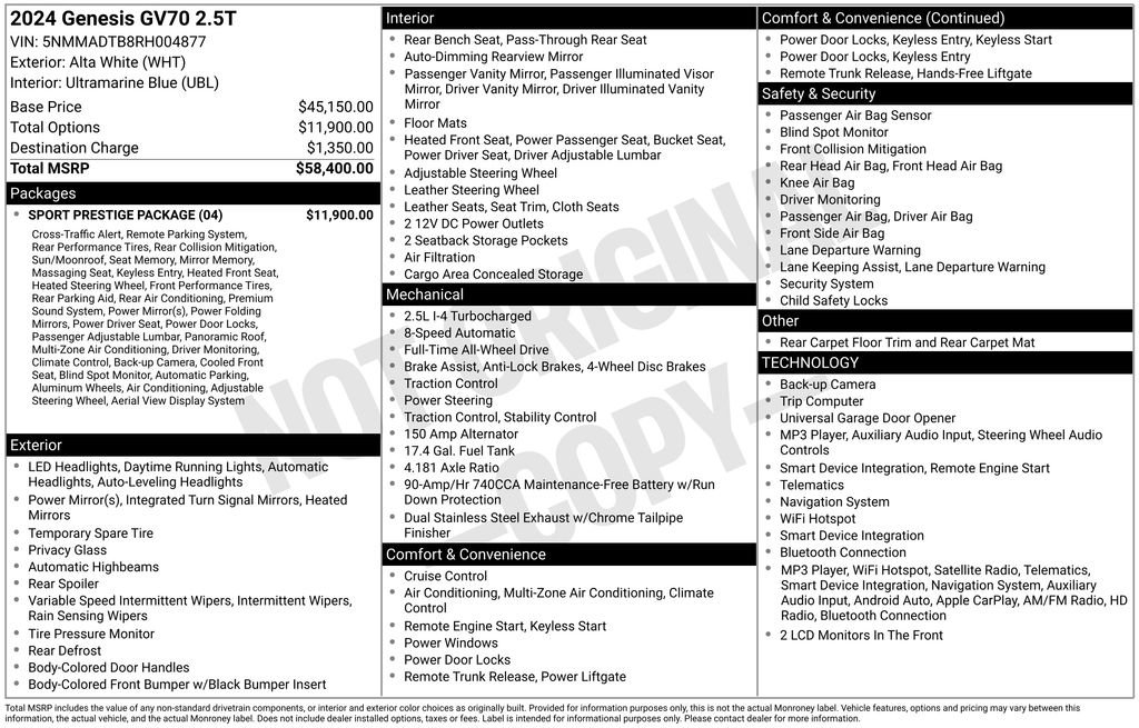 Certified 2024 Genesis GV70 2.5T w/ Sport Prestige Package AWD/4WD image 14