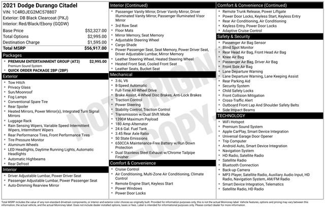 Used 2021 Dodge Durango Citadel w/ Premium Entertainment Group AWD/4WD image 5