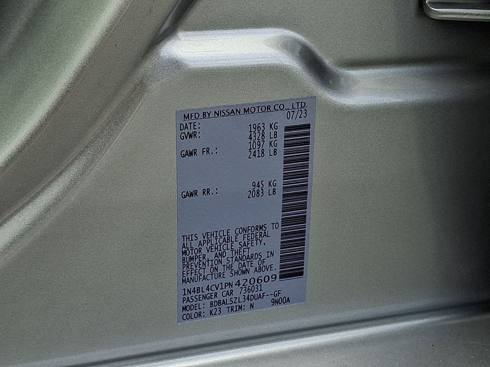 Certified 2023 Nissan Altima 2.5 SR w/ SR Premium Package FWD image 28
