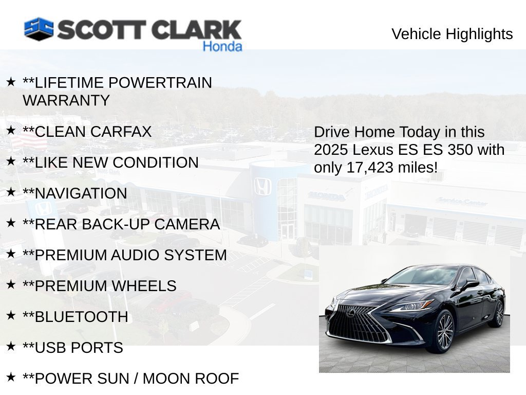 Used 2025 Lexus ES 350 w/ Premium Package FWD image 12