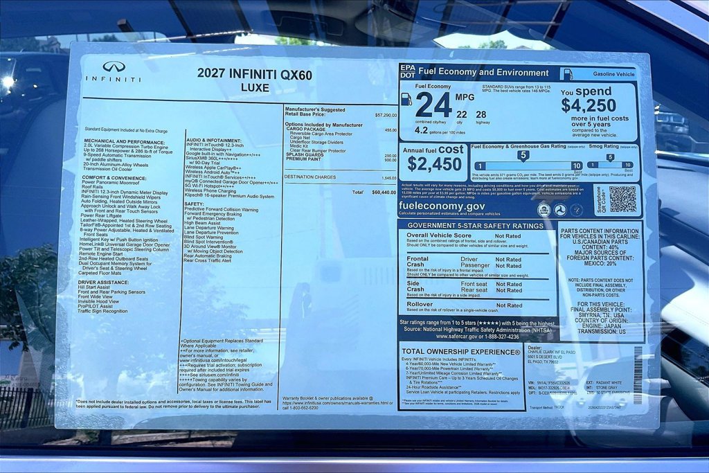 New 2027 INFINITI QX60 Luxe w/ Cargo Package FWD image 14
