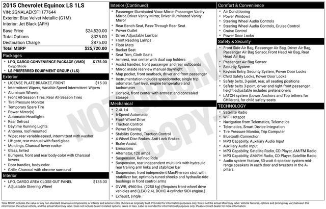 Used 2015 Chevrolet Equinox LS FWD image 7