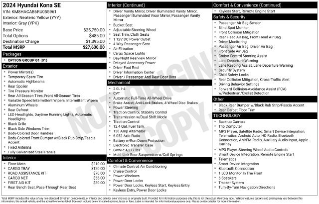 Certified 2024 Hyundai Kona SE AWD/4WD image 10