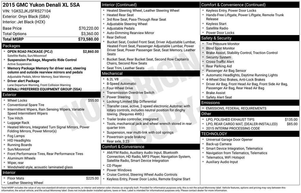 Used 2015 GMC Yukon XL Denali w/ Open Road Package image 28