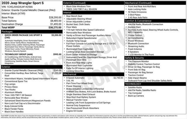 Certified 2020 Jeep Wrangler Sport image 9