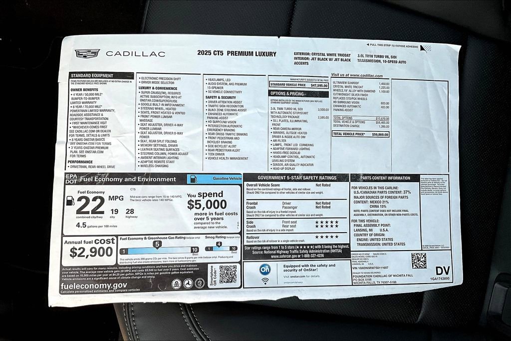 New 2025 Cadillac CT5 Premium Luxury image 23