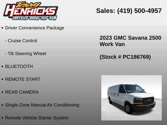 Used 2023 GMC Savana 2500 Extended w/ Driver Convenience Package RWD image 12