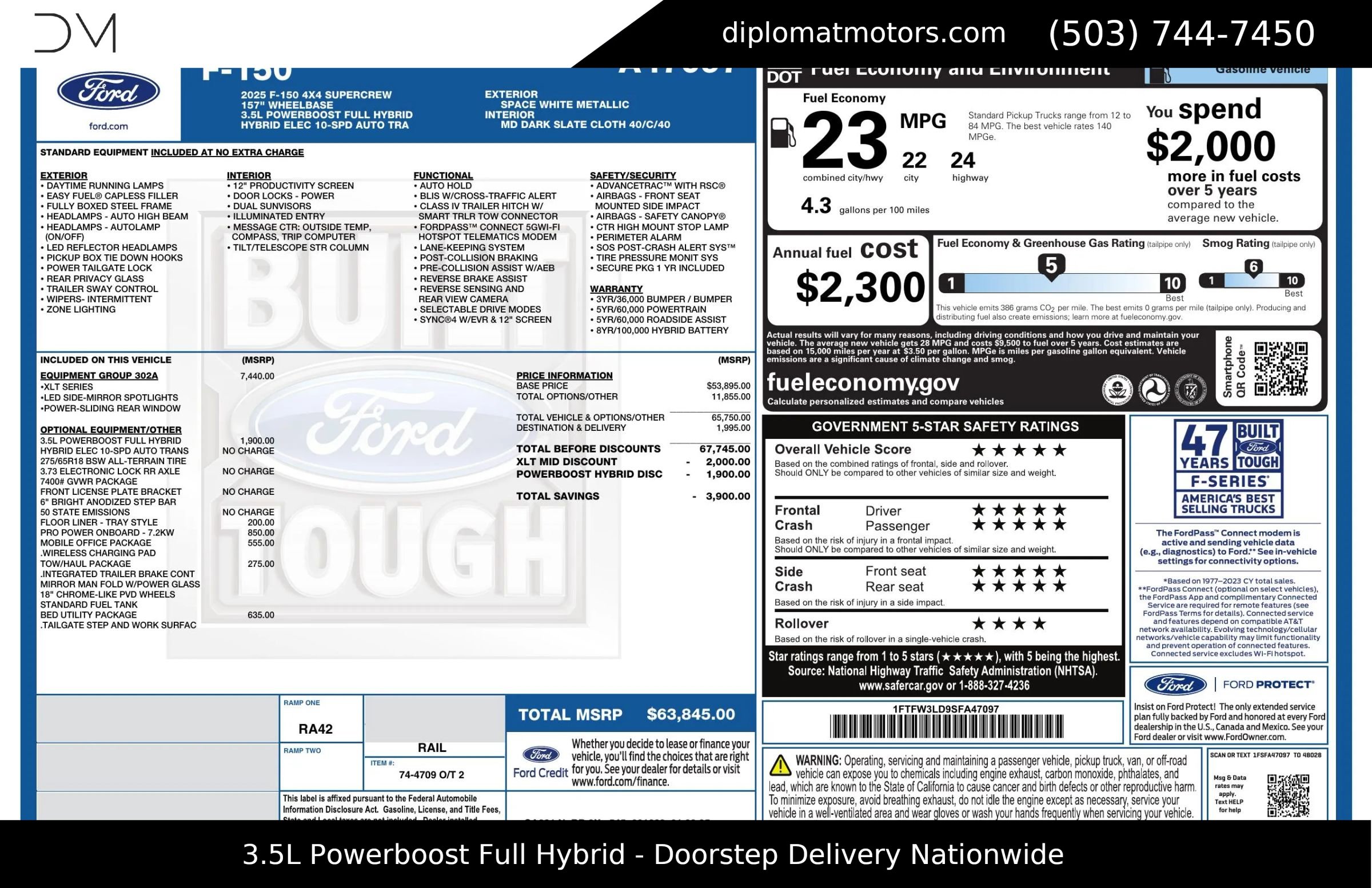 Used 2025 Ford F150 XLT w/ Equipment Group 302A MID AWD/4WD image 2