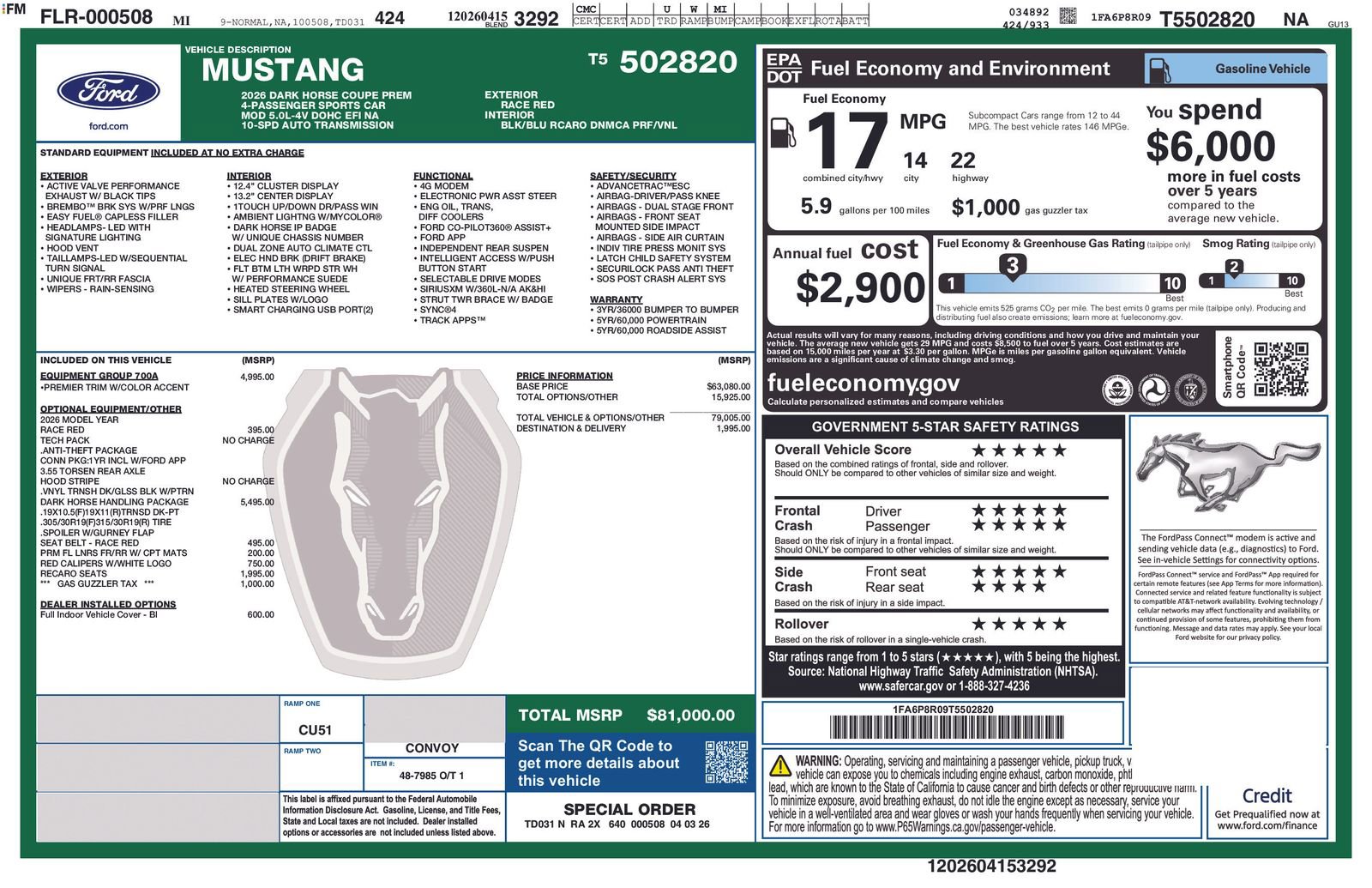 New 2026 Ford Mustang Dark Horse image 5