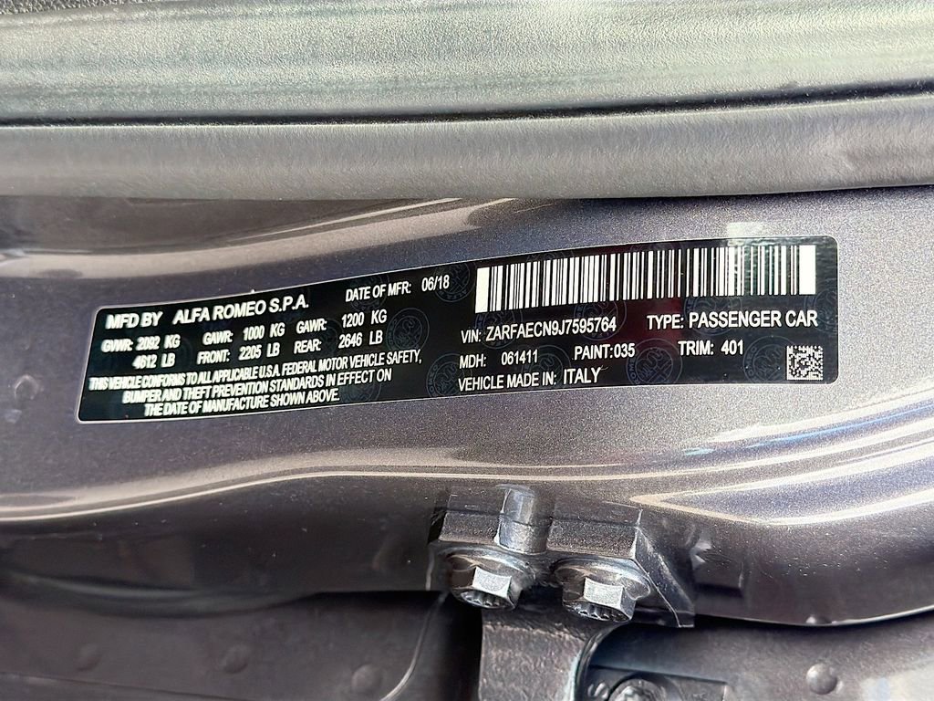 Used 2018 Alfa Romeo Giulia Ti Sport w/ Quick Order Package 22U Sport image 44