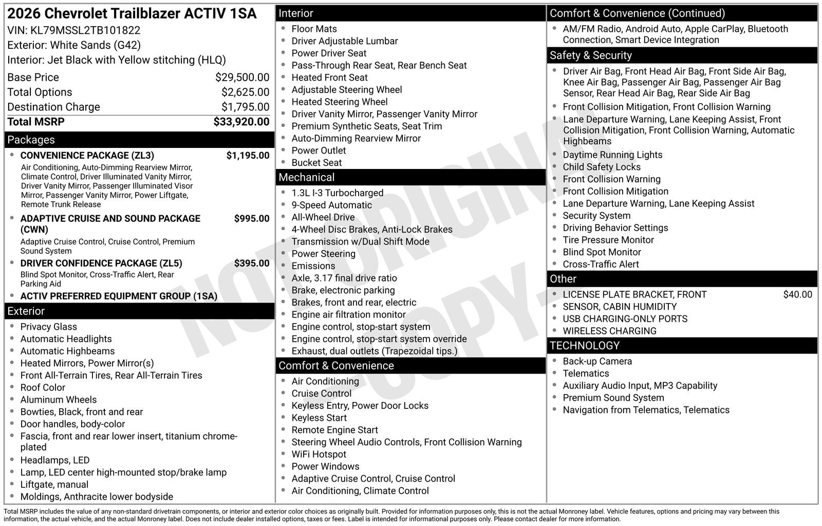 New 2026 Chevrolet TrailBlazer ACTIV w/ Convenience Package AWD/4WD image 4