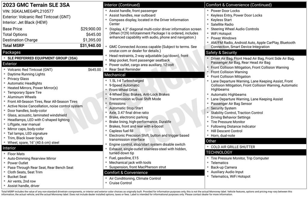 Used 2023 GMC Terrain SLE FWD image 11