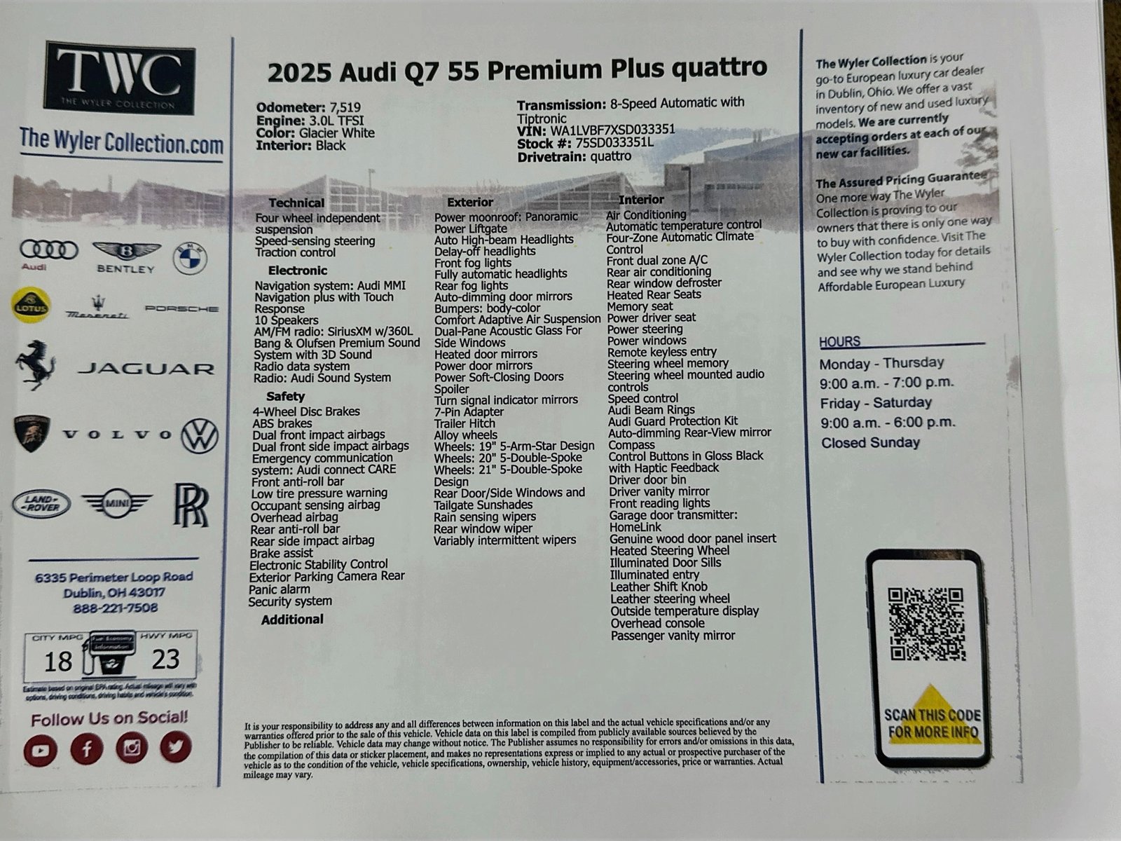 Used 2025 Audi Q7 3.0T Premium Plus w/ Premium Plus Package AWD/4WD image 46