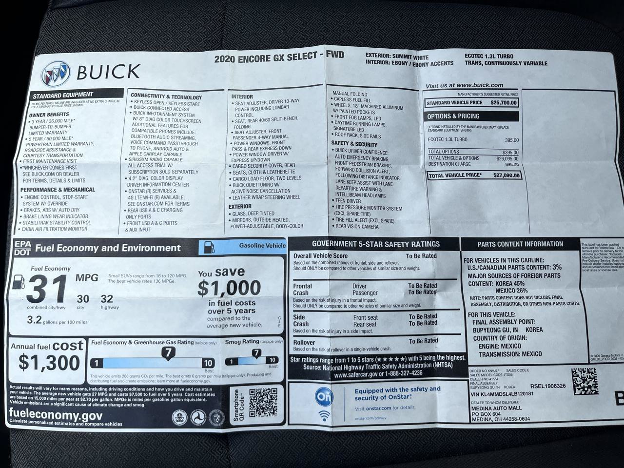 Used 2020 Buick Encore GX Select FWD image 37