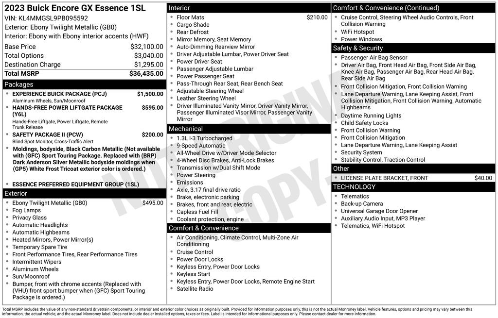 Used 2023 Buick Encore GX Essence w/ Experience Buick Package image 4