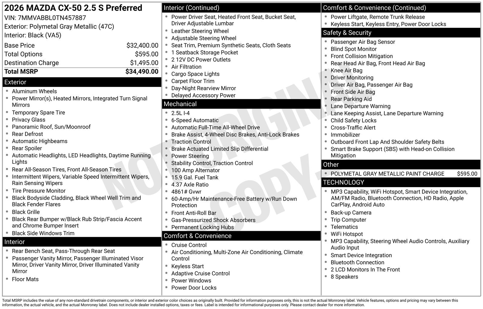 Certified 2026 MAZDA CX-50 AWD 2.5 S w/ Preferred Pkg image 25
