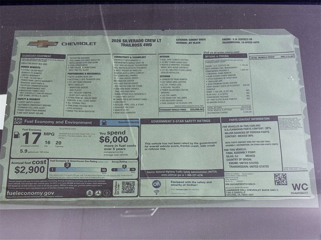 New 2026 Chevrolet Silverado 1500 LT Trail Boss w/ Convenience Package II image 20