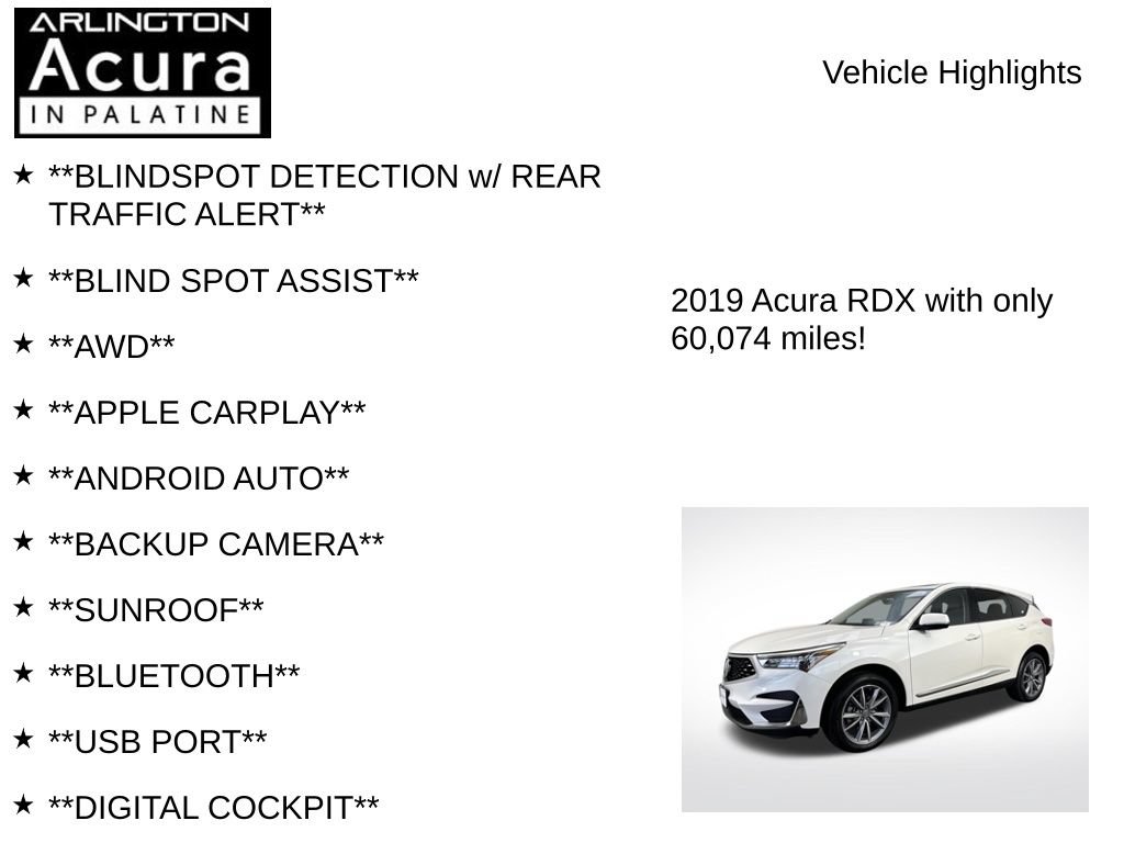 Certified 2019 Acura RDX w/ Technology Package AWD/4WD image 7
