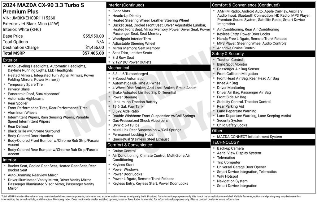 Used 2024 MAZDA CX-90 3.3 Turbo S w/ Premium Plus image 30