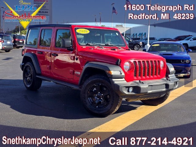 Certified 2018 Jeep Wrangler Unlimited Sport S AWD/4WD image 1