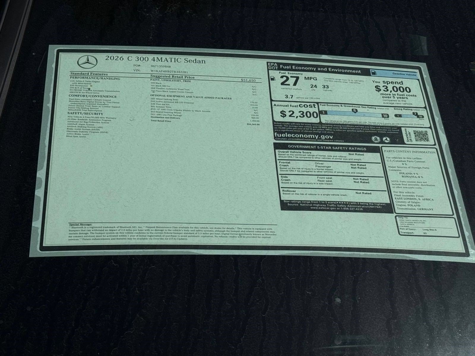 New 2026 Mercedes-Benz C 300 4MATIC Sedan image 33