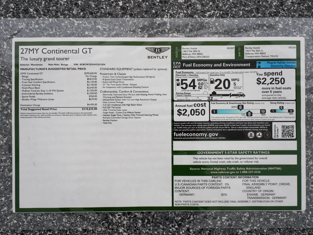New 2027 Bentley Continental GT AWD/4WD image 50