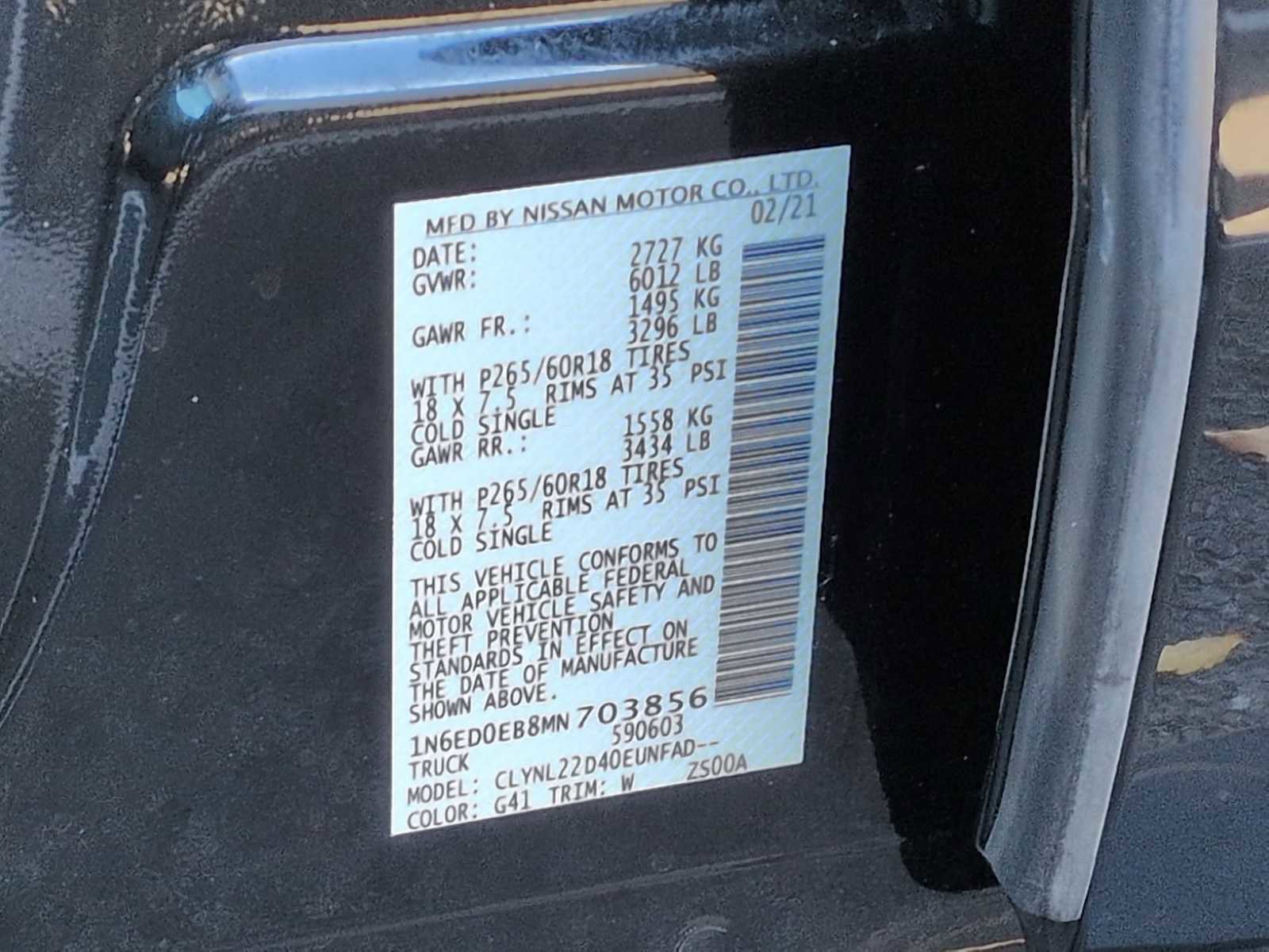 Used 2021 Nissan Frontier SV w/ Midnight Edition Floor Mats image 36