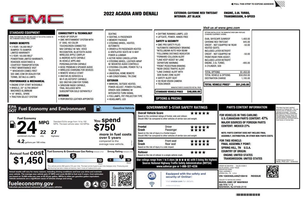 Used 2022 GMC Acadia Denali AWD/4WD image 6