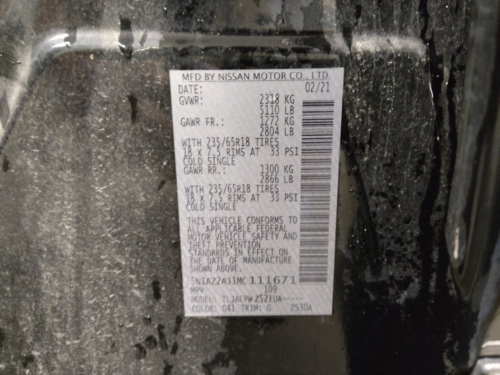 Used 2021 Nissan Murano S w/ Cargo Package FWD image 33