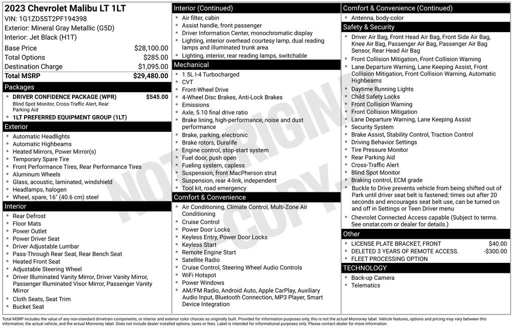 Used 2023 Chevrolet Malibu LT w/ Driver Confidence Package image 34