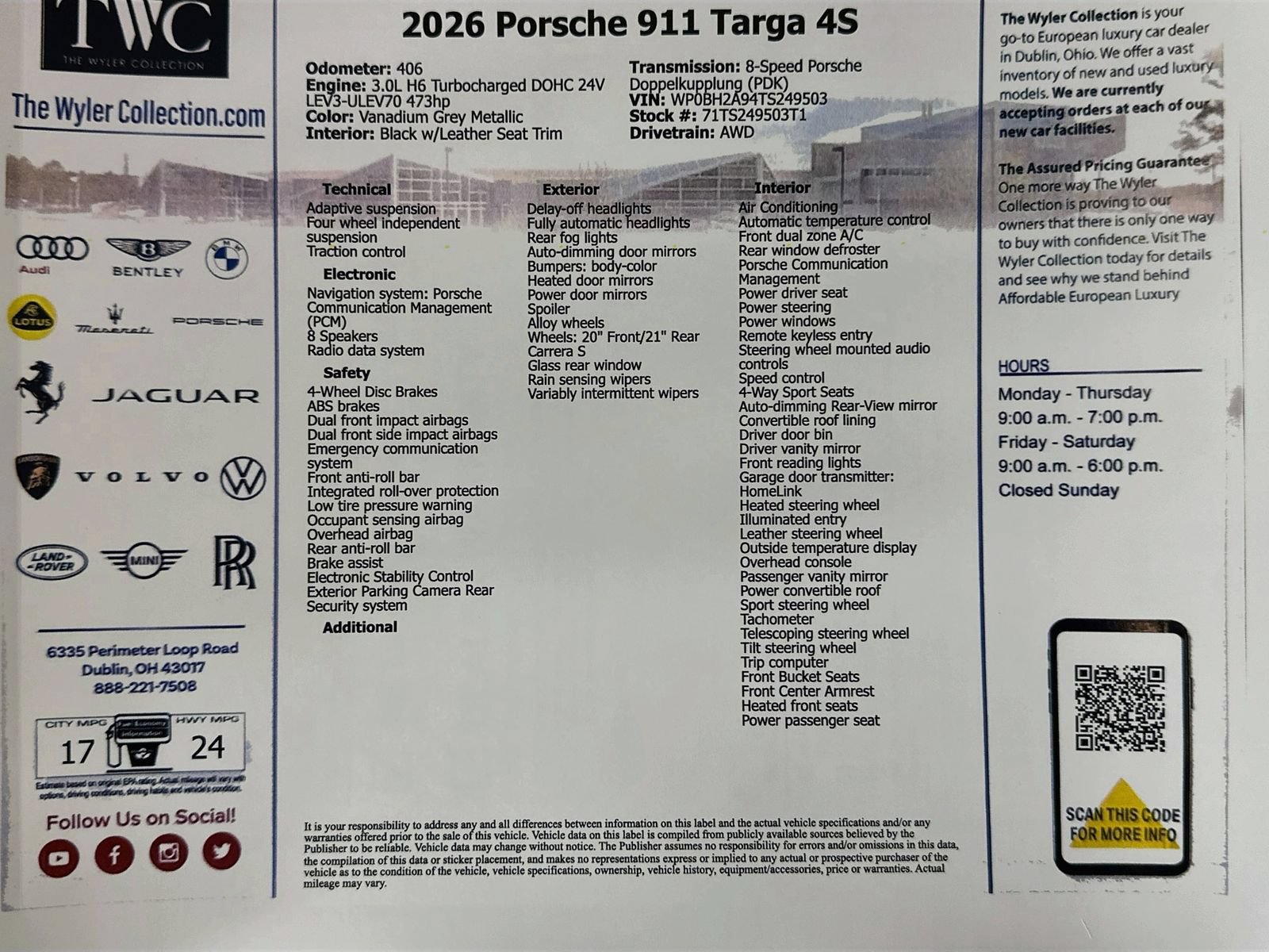 Used 2026 Porsche 911 Targa 4S AWD/4WD image 45