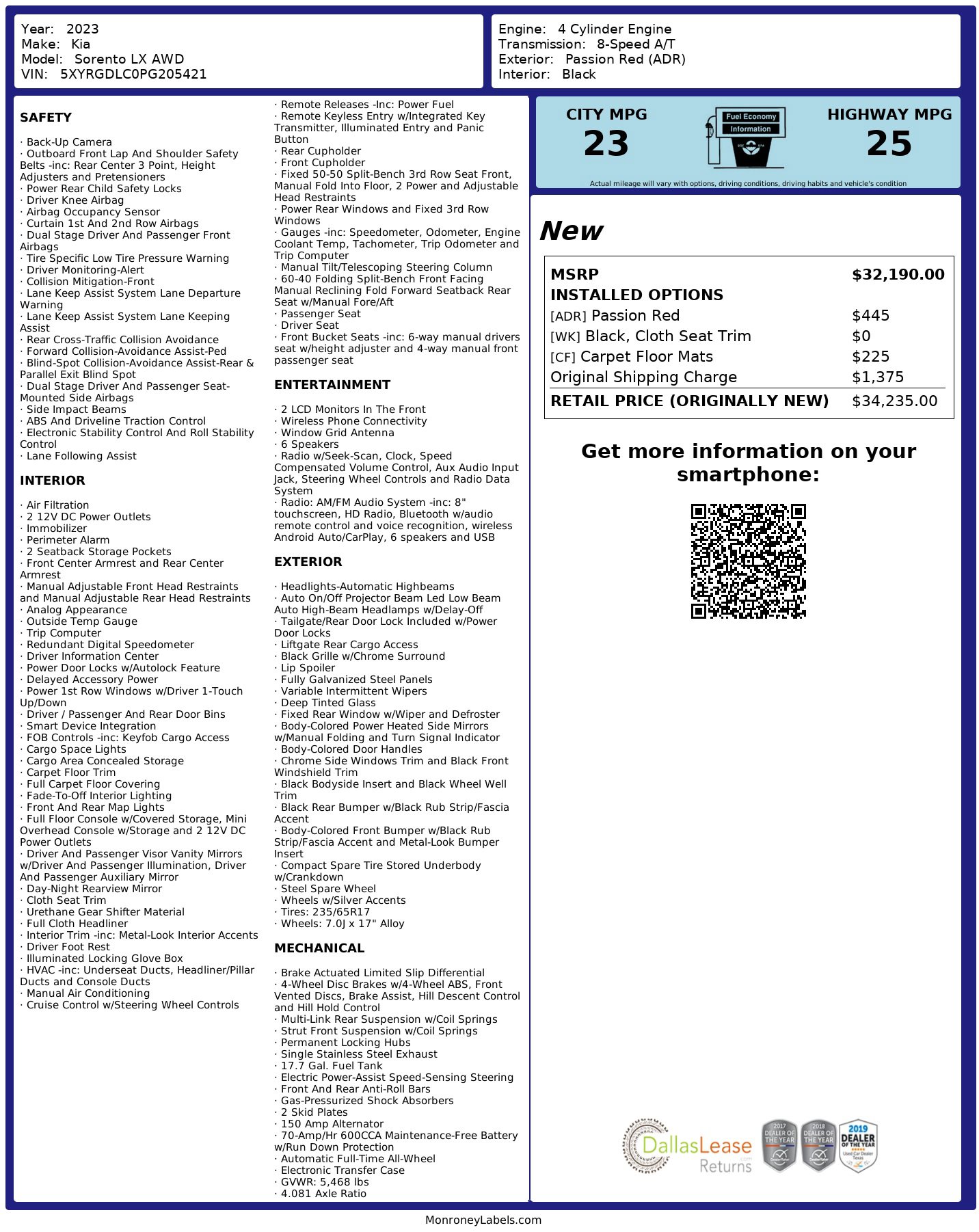 Used 2023 Kia Sorento LX image 3