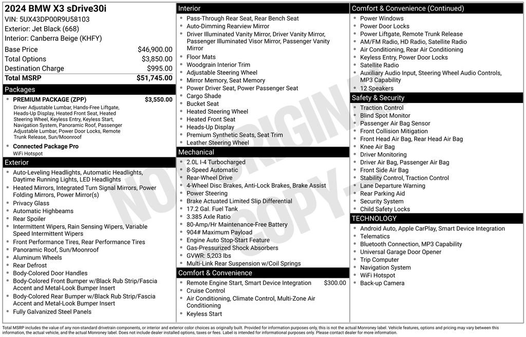 Used 2024 BMW X3 sDrive30i w/ Premium Package RWD image 29