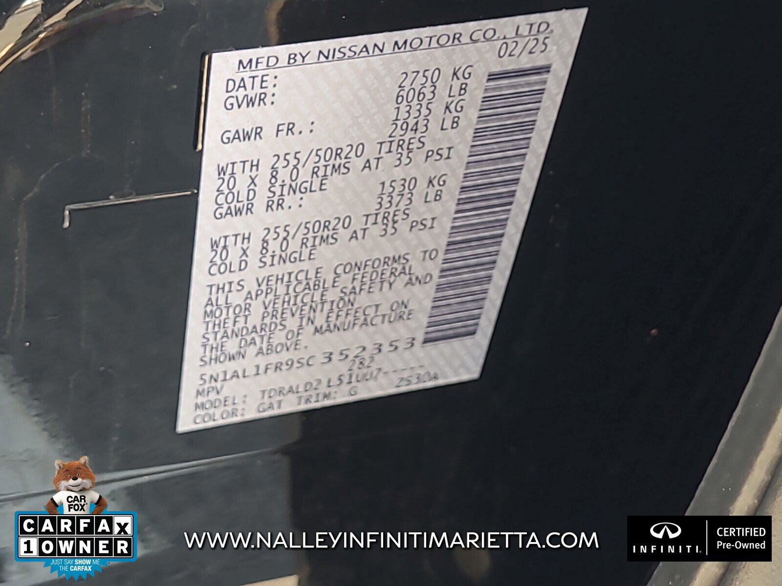 Certified 2025 INFINITI QX60 Luxe w/ Cargo Package image 14