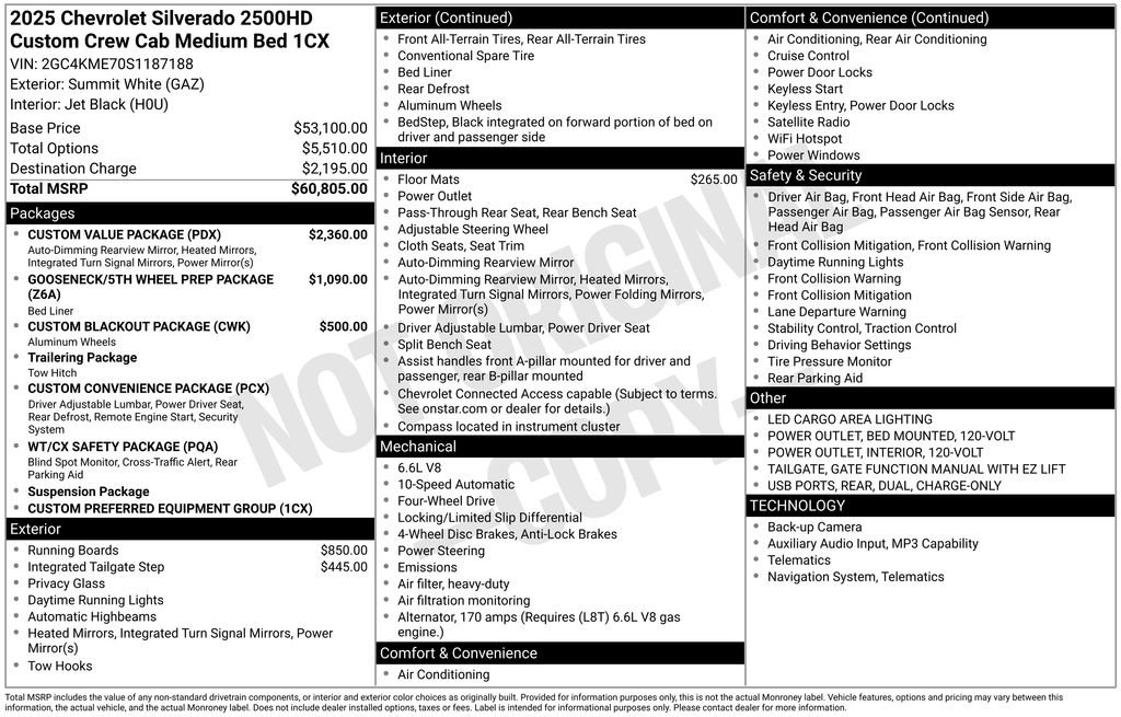 Used 2025 Chevrolet Silverado 2500 Custom w/ Custom Value Package AWD/4WD image 3